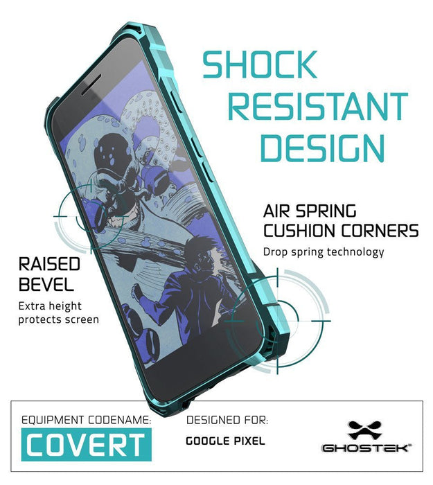 Google Pixel Case, Ghostek® Covert Teal, Premium Impact Protective Armor | Lifetime Warranty Exchange (Color in image: space grey)