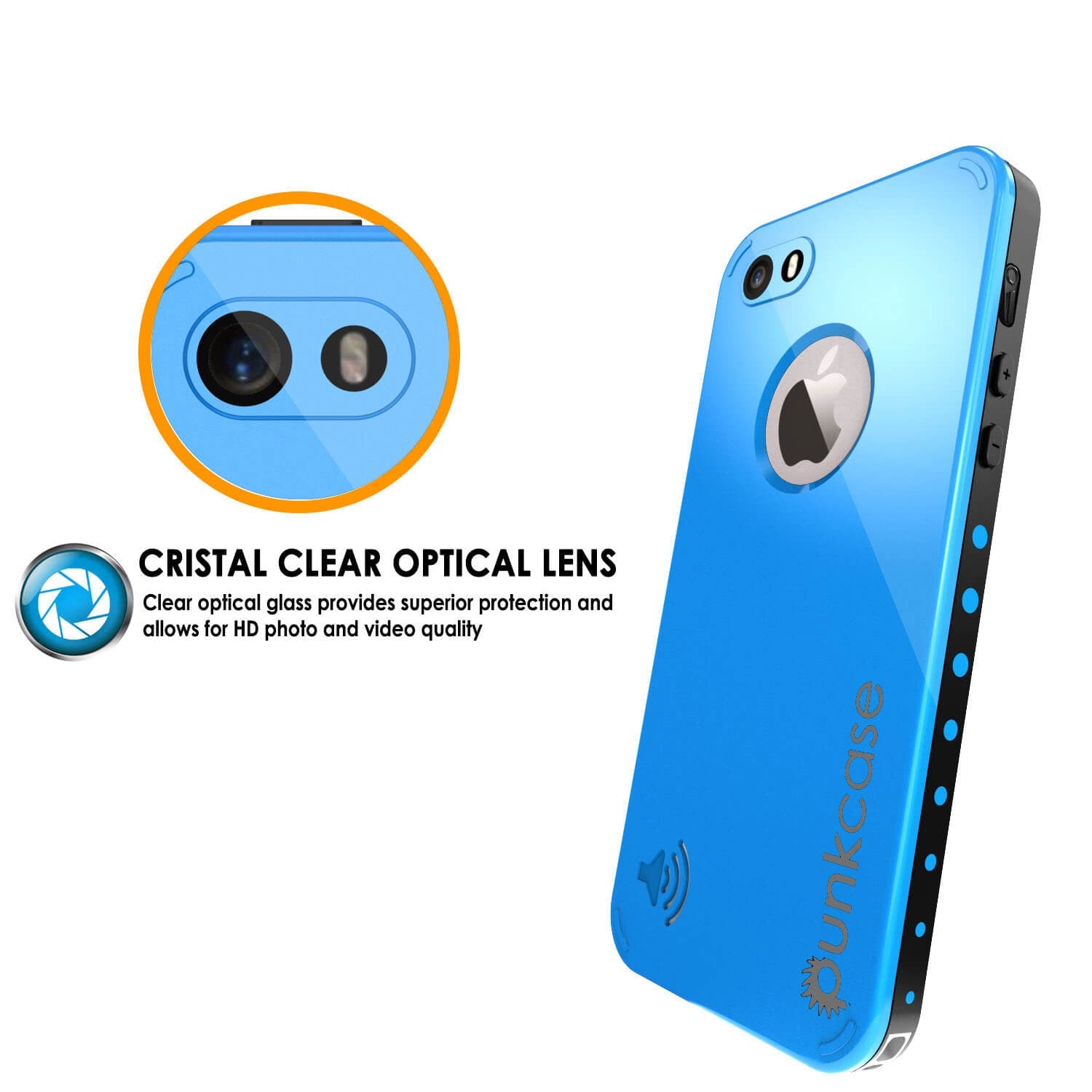 iPhone 5S/5 Waterproof Case, PunkCase StudStar Light Blue Water/Shock/Dirt Proof | Lifetime Warranty (Color in image: pink)