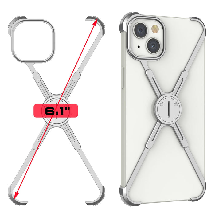 Capa de proteção Punkcase iPhone 14 [Série Backbone] Ultra Fina em Alumínio Minimalista X-Frame para iPhone 14 (2022) (6.1