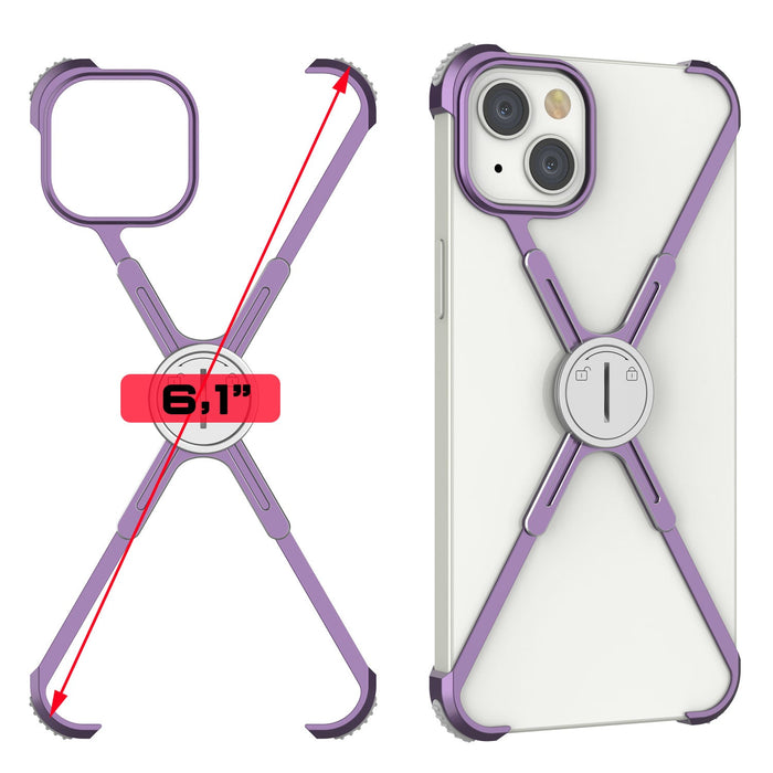 Capa de proteção Punkcase para iPhone 14 [Série Backbone] Ultra Slim Minimalist em Metal de Alumínio X-Frame Cobertura para iPhone 14 (2022) (6.1