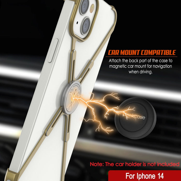Capa Punkcase para iPhone 14 Bumper [Série Backbone] Ultraleve e Minimalista, em Metal de Alumínio X-Frame, para iPhone 14 (2022) (6.1