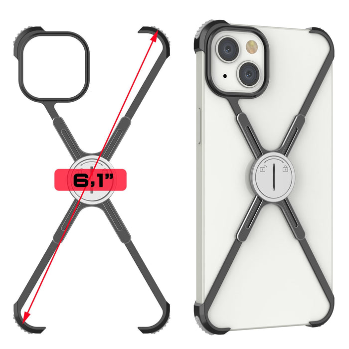 Capa Punkcase iPhone 14 para Bumber [Série Backbone] Ultra Slim Minimalista em Metal de Alumínio X-Frame para iPhone 14 (2022) (6.1
