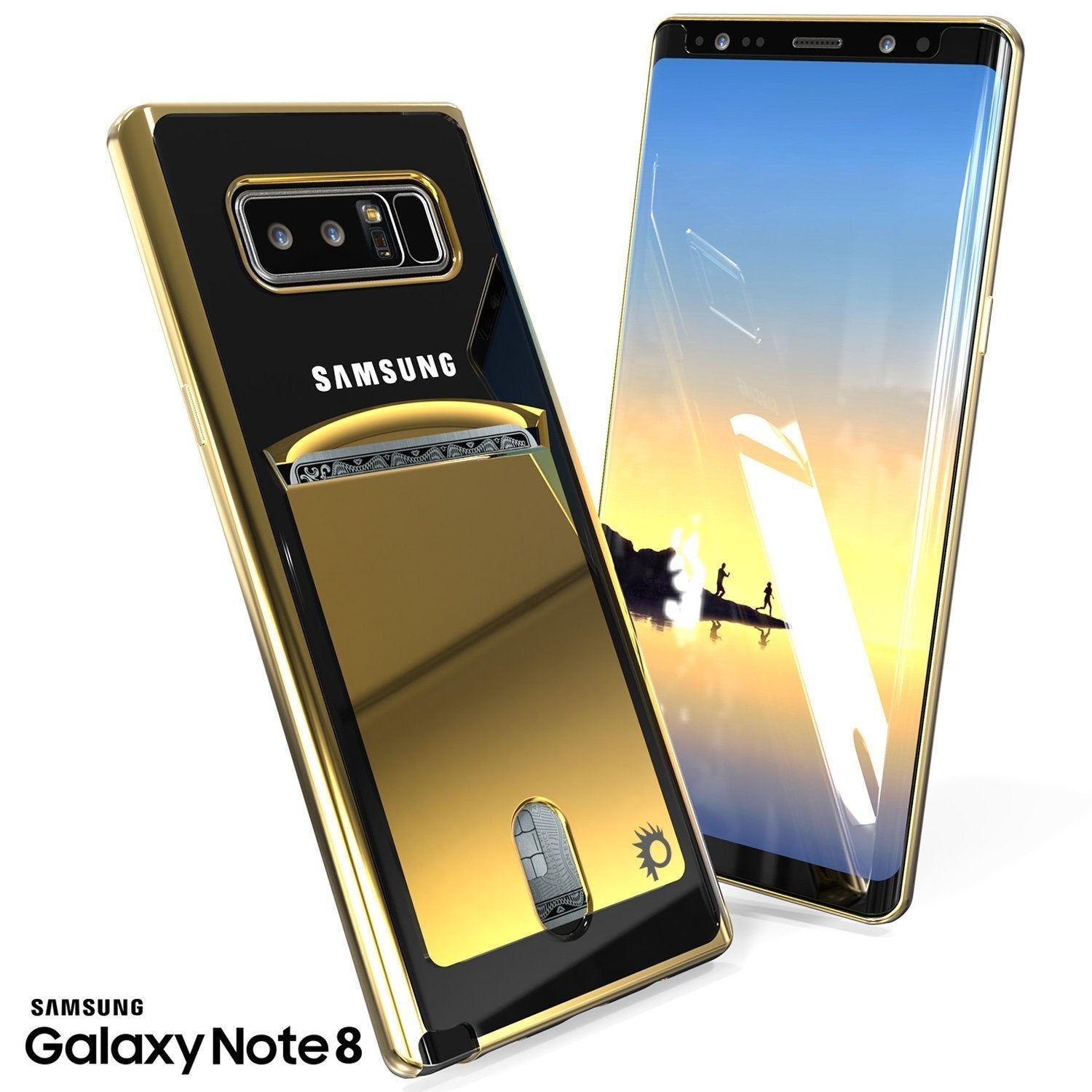 Capa Galaxy Note 8, Série PUNKCASE® LUCID Gold | Compartimento para Cartão | Protetor de Tela SHIELD | Ajuste Ultra