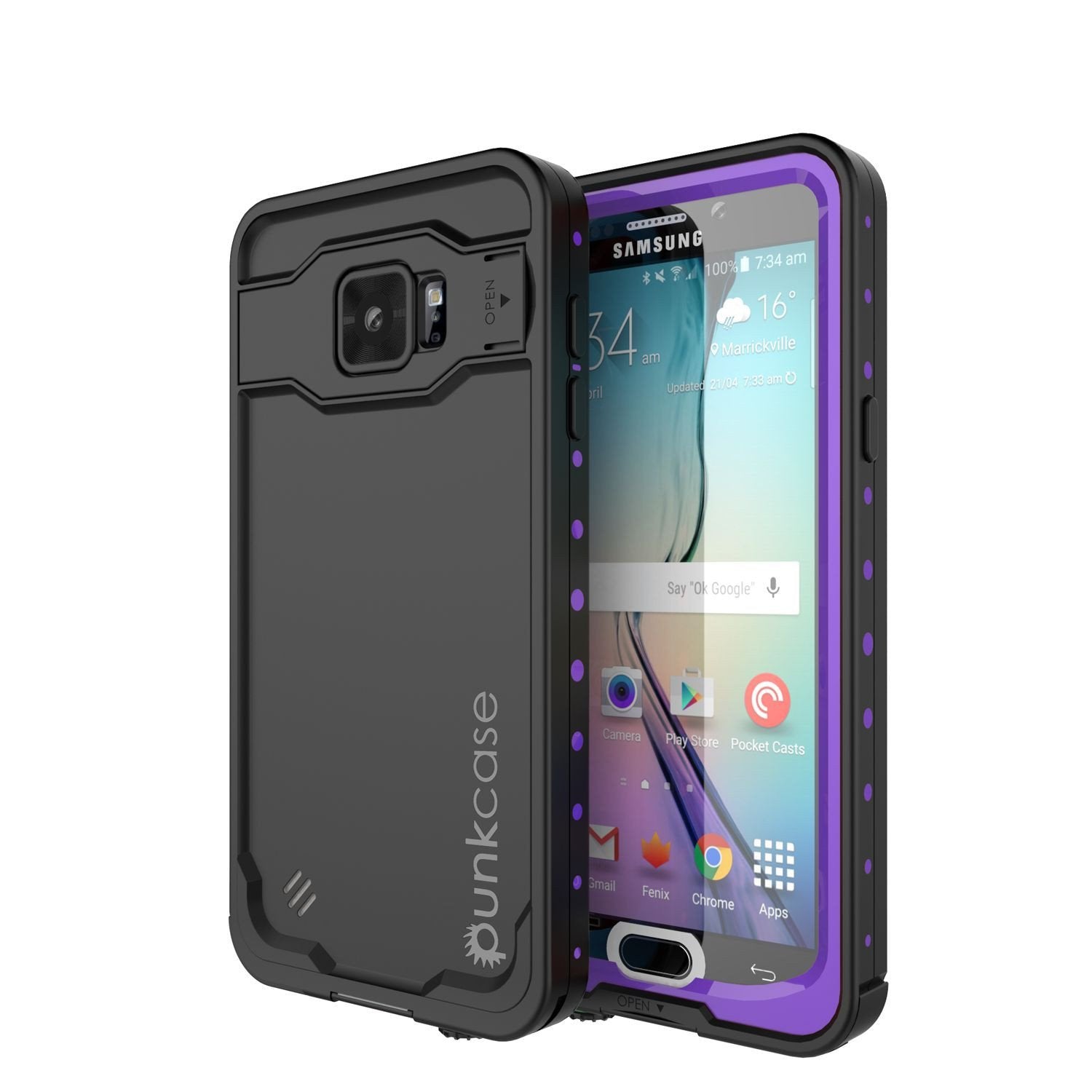 Galaxy Note 5 Waterproof Case, PunkCase StudStar Purple Shock/Dirt/Snow Proof | Lifetime Warranty (Color in image: purple)