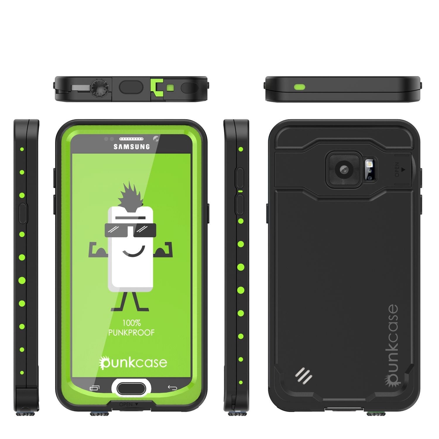 Galaxy Note 5 Waterproof Case, Punkcase StudStar Light Green Shock/Dirt Proof | Lifetime Warranty (Color in image: white)