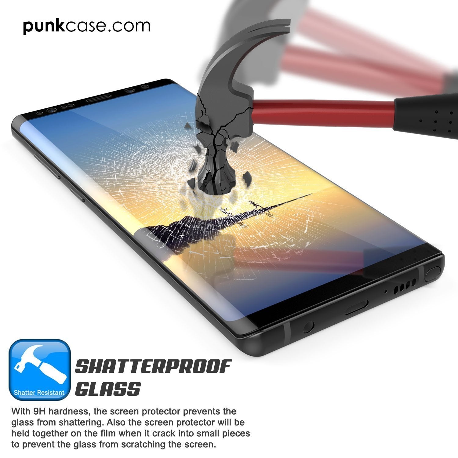 Galaxy Note 10 Protetor de tela de vidro temperado Punkcase Glass SHIELD preto 0,33 mm de espessura 9H Glass