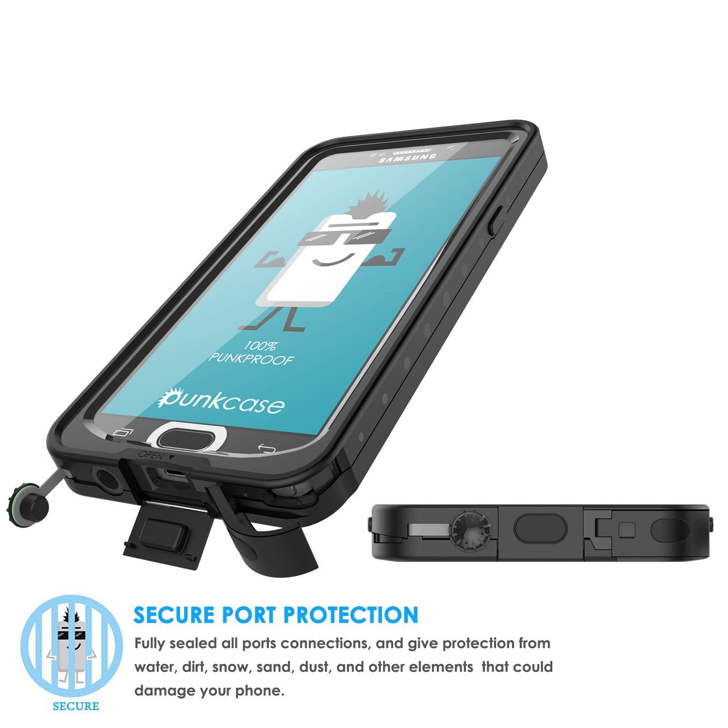 Galaxy Note 5 Waterproof Case, Punkcase StudStar Black Shock/Dirt/Snow Proof | Lifetime Warranty (Color in image: light green)
