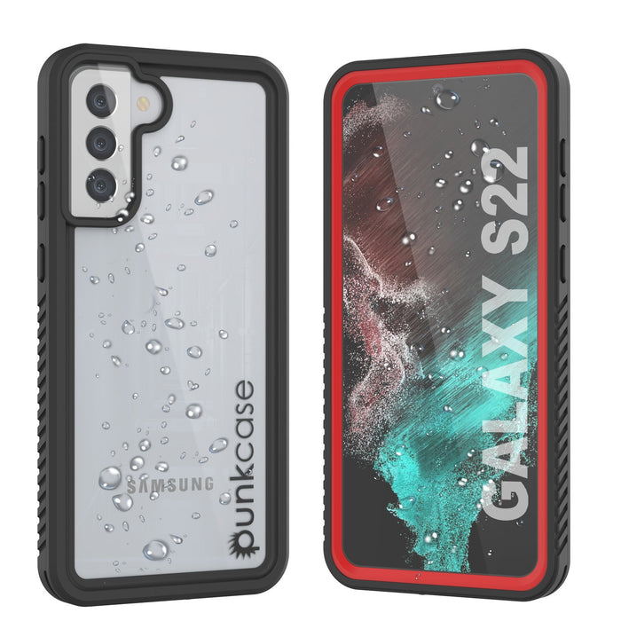 Galaxy S22 À Prova d'Água/Choque/Neve [Série Extrema] Capa Protetora de Tela Slim [Vermelha]