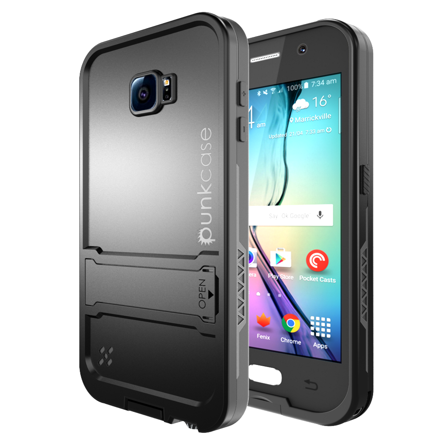 Capa à Prova d'Água Galaxy S6, Punkcase SpikeStar Preto à Prova d'Água/Choque/Sujeira/Neve | Garantia Vitalícia