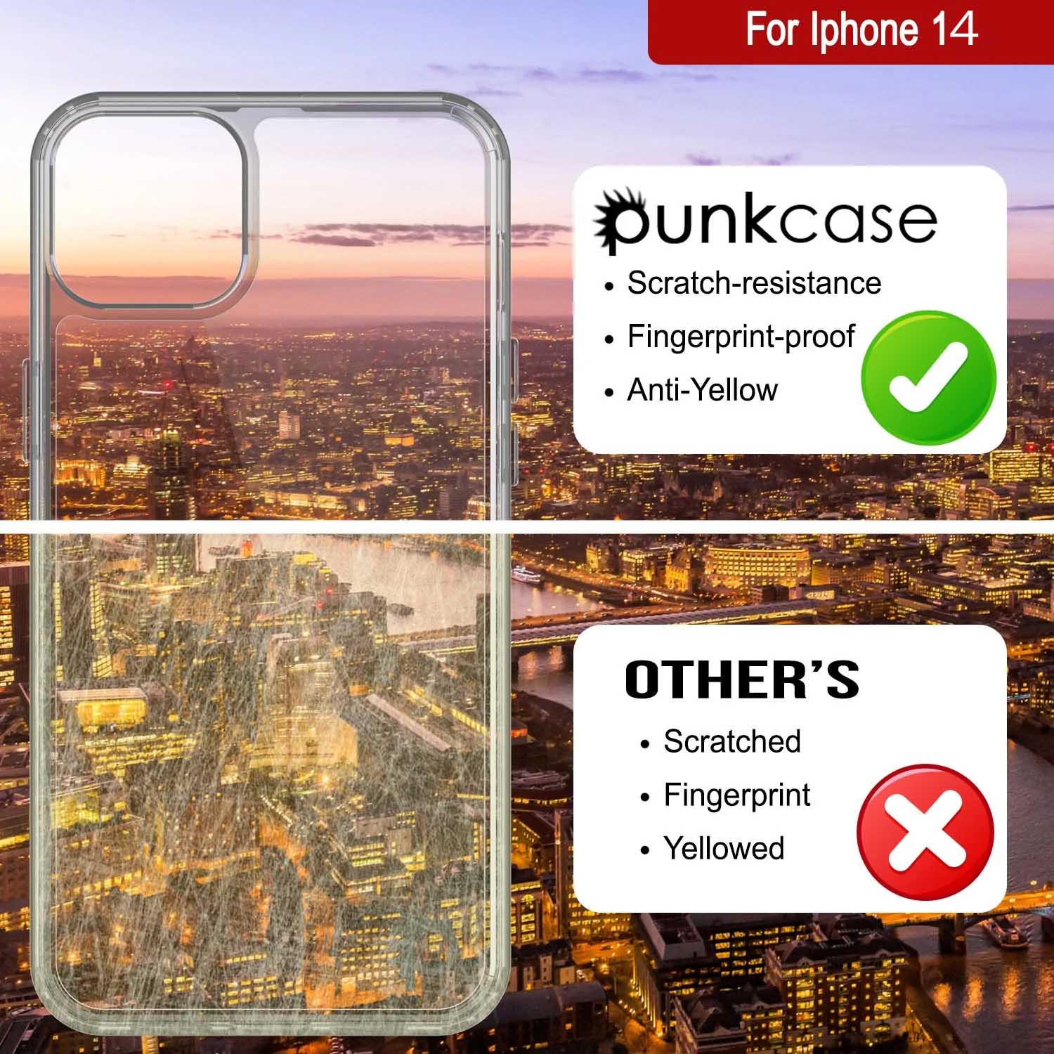 .. Punkcase e Scratch-resistance ¢ Fingerprint-proof e Anti-Yellow ¢ Scratched Fingerprint e Yellowed (Color in image: pink)
