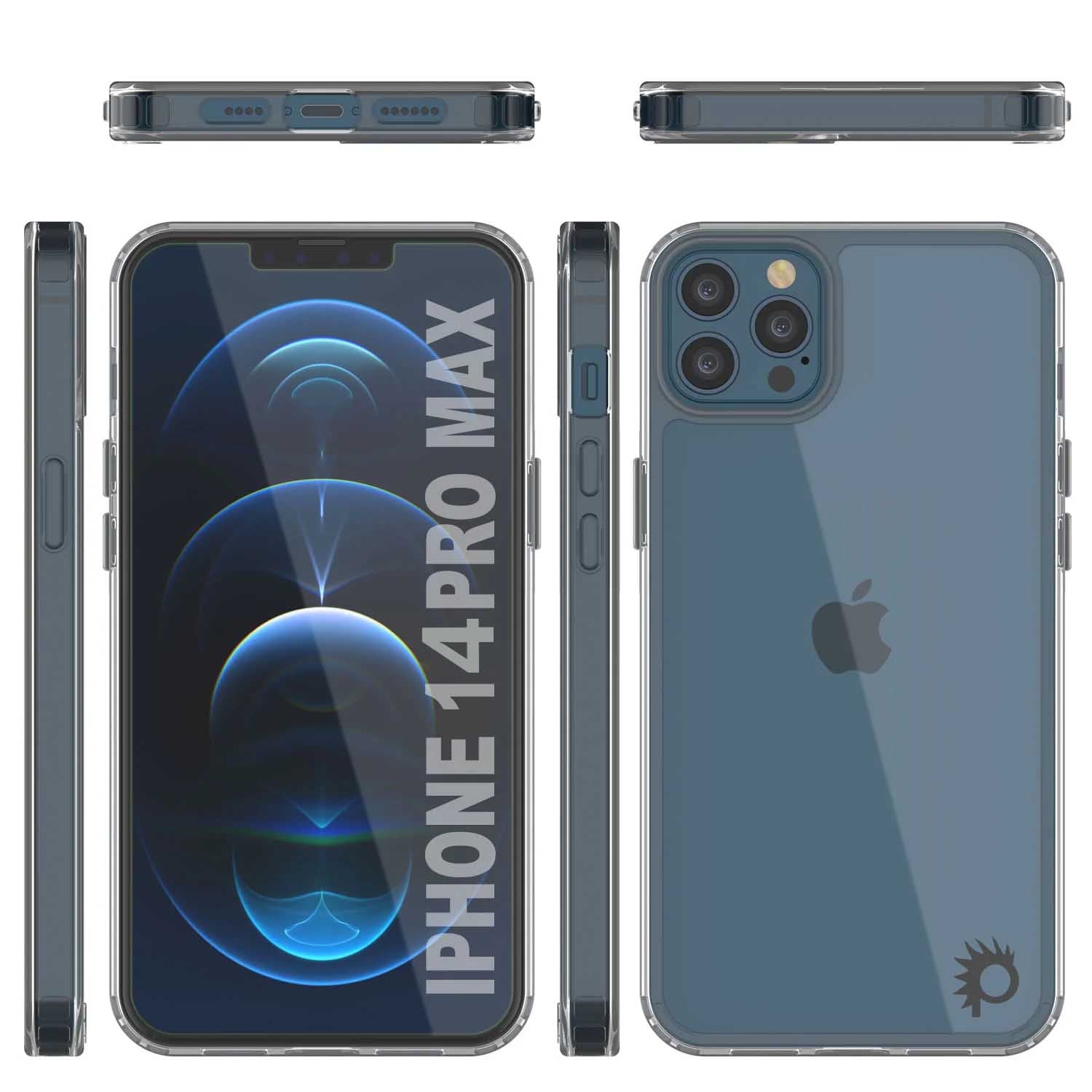 iPhone 14 Pro Max Case Punkcase® LUCID 2.0 Clear Series Series w/ PUNK SHIELD Screen Protector | Ultra Fit (Color in image: light blue)