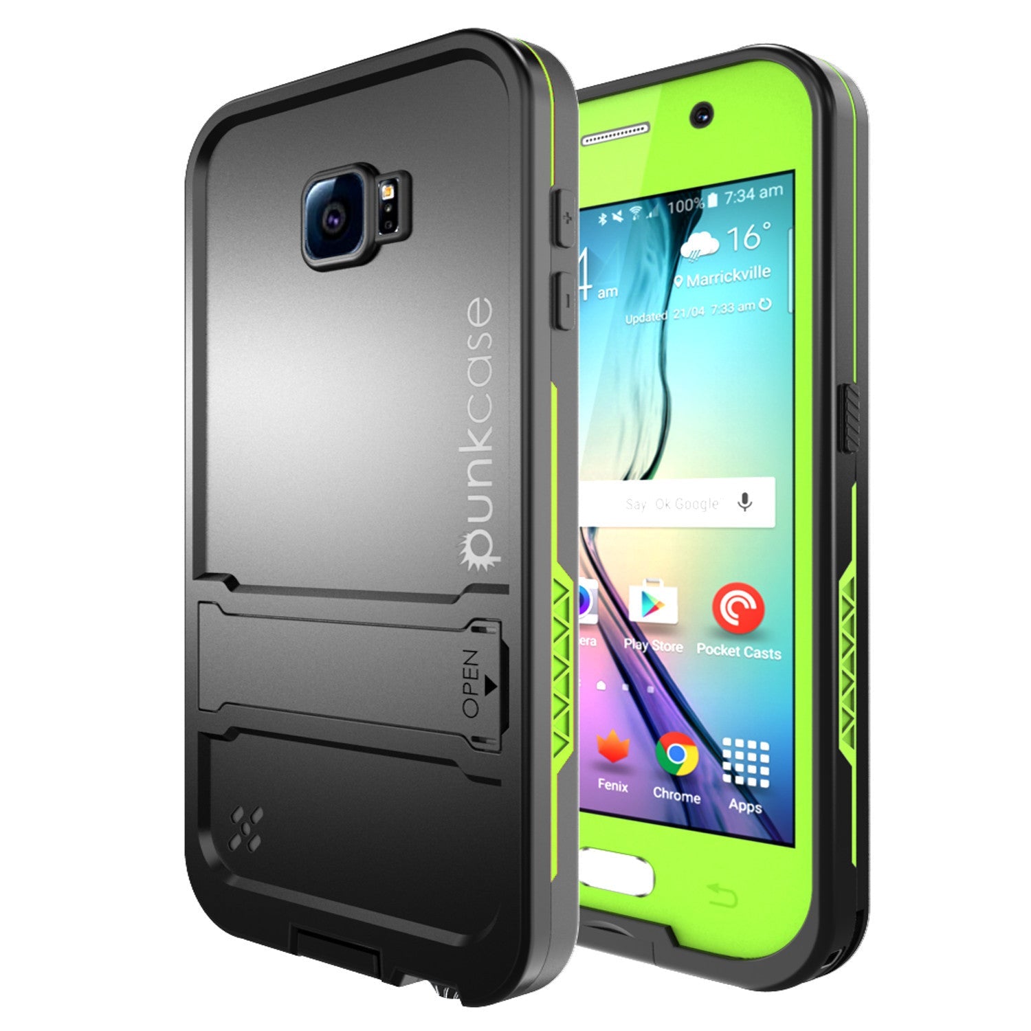 Capa à Prova d'Água para Galaxy S6, Punkcase SpikeStar Verde Claro à Prova de Água/Choque/Poeira | Garantia Vitalícia