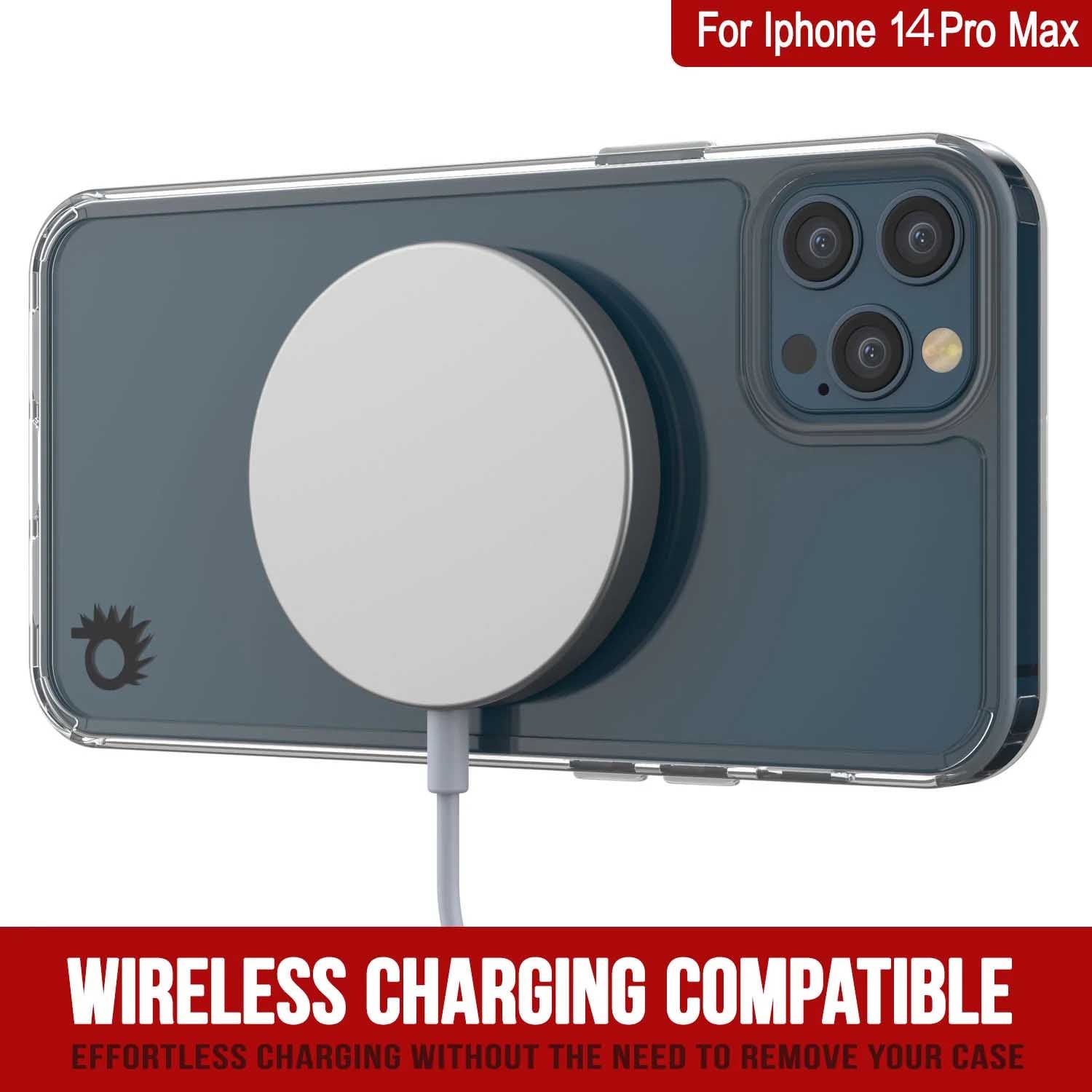 For Iphone 14-Pro WIRELESS CHARGING COMPATIBLE EFFORTLESS CHARGING WITHOUT THE NEED TO REMOVE YOUR CASE (Color in image: crystal pink)