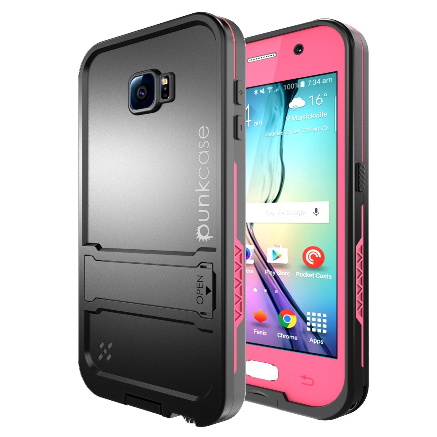 Capa à prova d'água Galaxy S6, Punkcase SpikeStar Rosa à prova d'água/choque/pó/neve | Garantia vitalícia