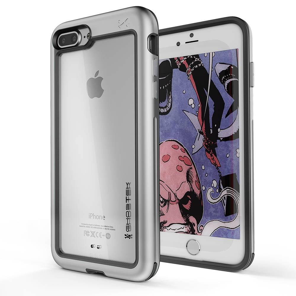 Capa à prova d'água para iPhone 8+ Plus, Série Ghostek® Atomic | À prova de choque | À prova de sujeira | À prova de neve | Ajuste ultra | [PRATA]