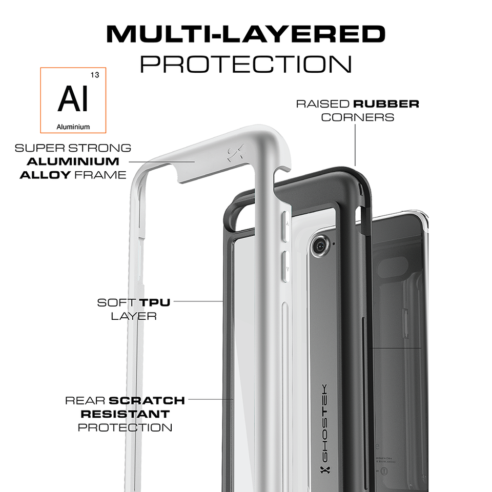 iPhone 8 Waterproof Case, Ghostek® Atomic Series | Shockproof | Dirt-proof | Snow-proof | | Ultra Fit | [SILVER] (Color in image: Pink)