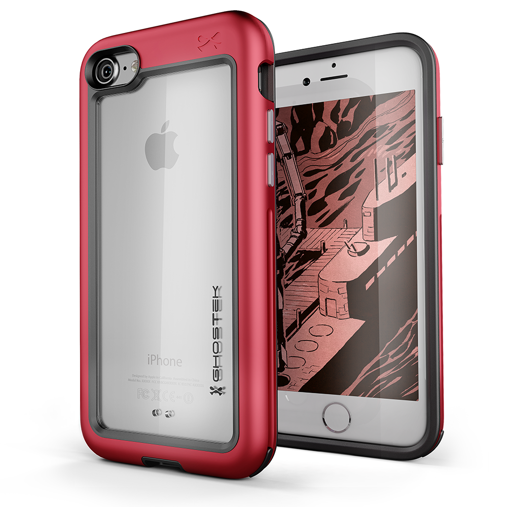 Capa para iPhone 7, Série Slim Atomic da Ghostek® para iPhone 7 Capa Resistente Resistente [VERMELHA]
