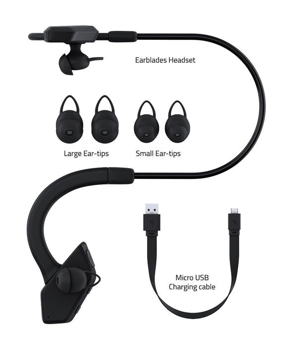 Headphones Bluetooth, Ghostek Earblades Pink Sweatproof Bluetooth 4.1 Headphones Water Resistant (Color in image: white / black)