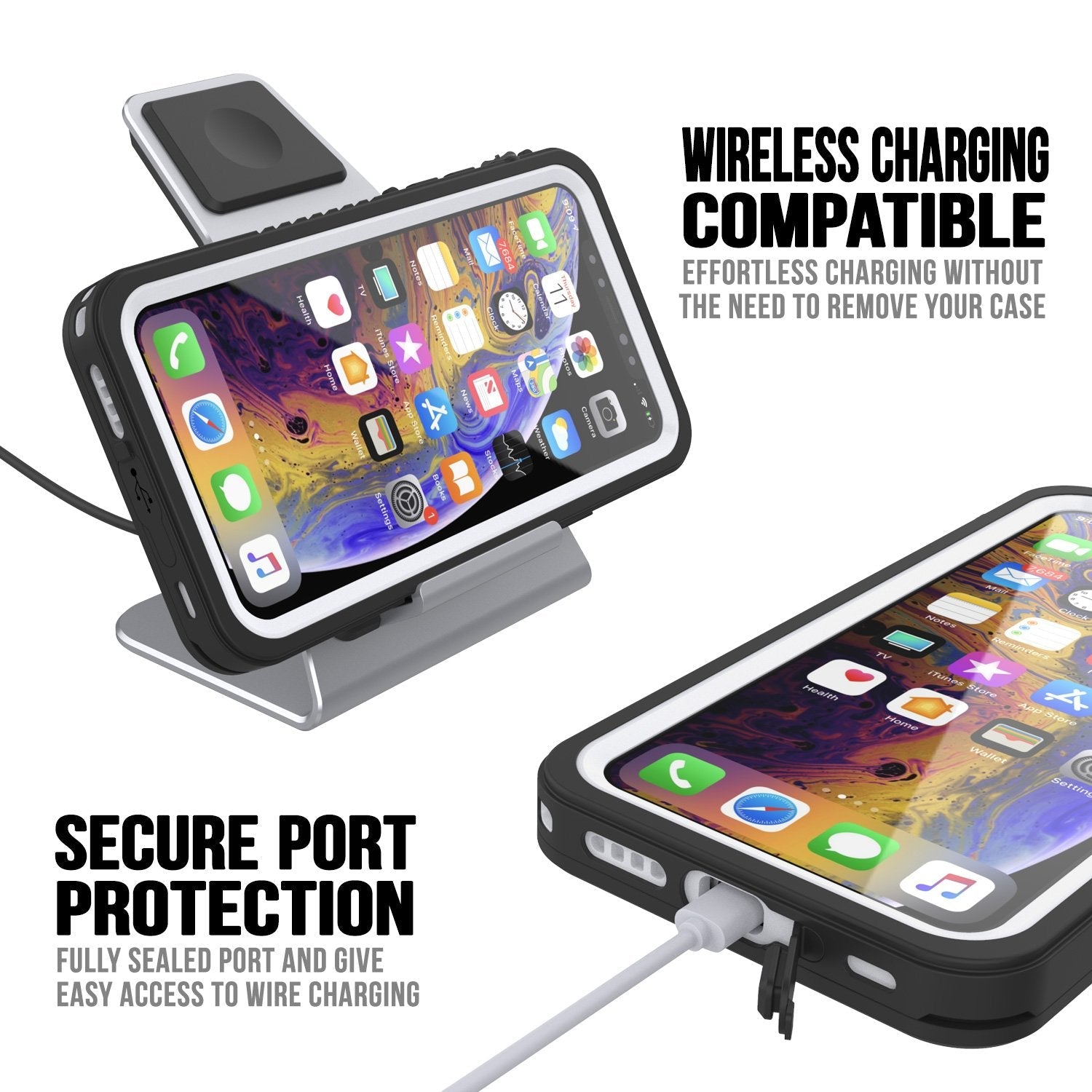 iPhone 11 Waterproof Case, Punkcase [Extreme Series] Armor Cover W/ Built In Screen Protector [White] (Color in image: Pink)
