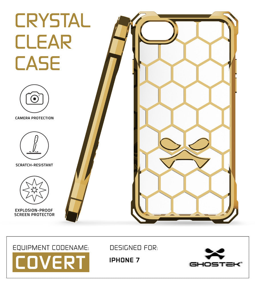 iPhone 7 Plus Case, Ghostek® Covert Gold, Premium Impact Protective Armor | Warranty (Color in image: rose pink)