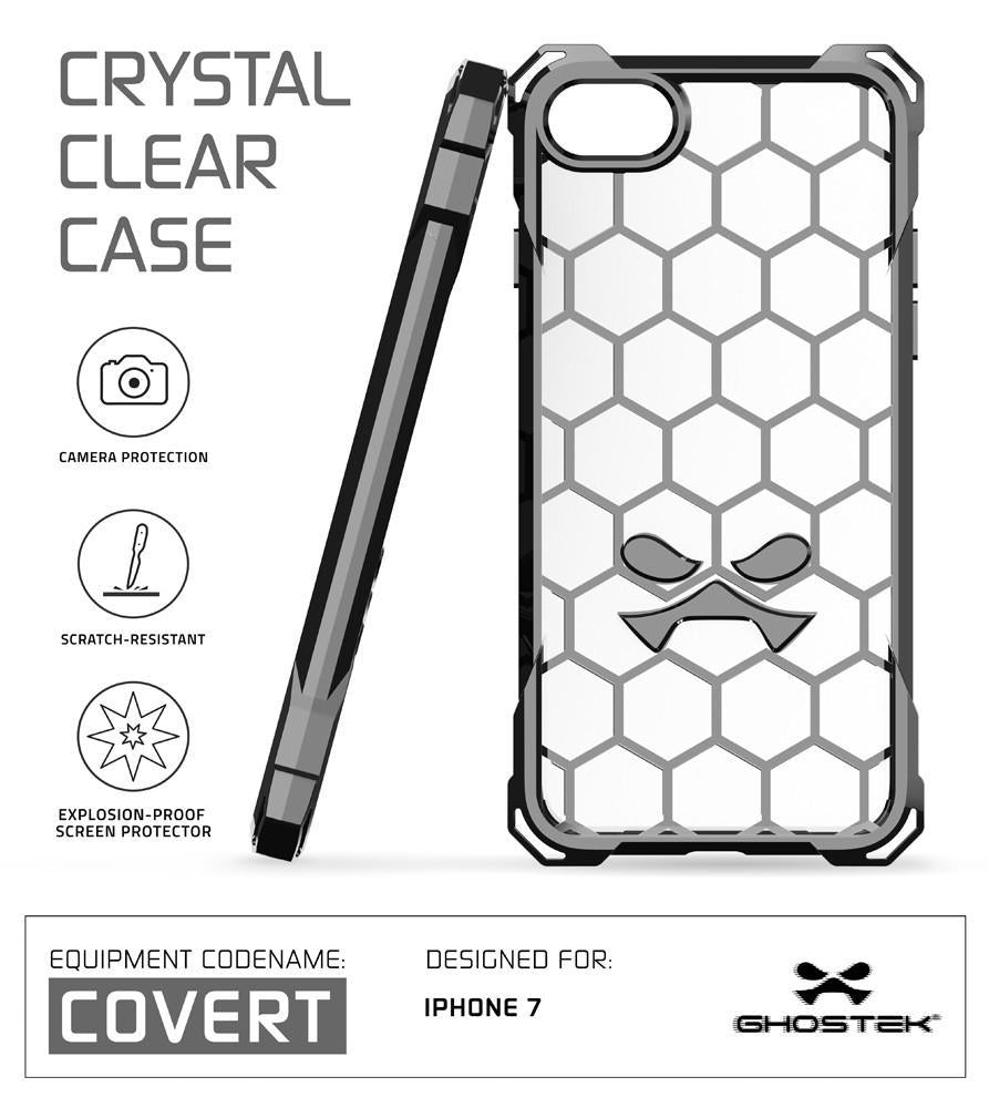 iPhone 8 Case, Ghostek® Covert Space Grey, Premium Impact Armor | Lifetime Warranty Exchange (Color in image: clear)