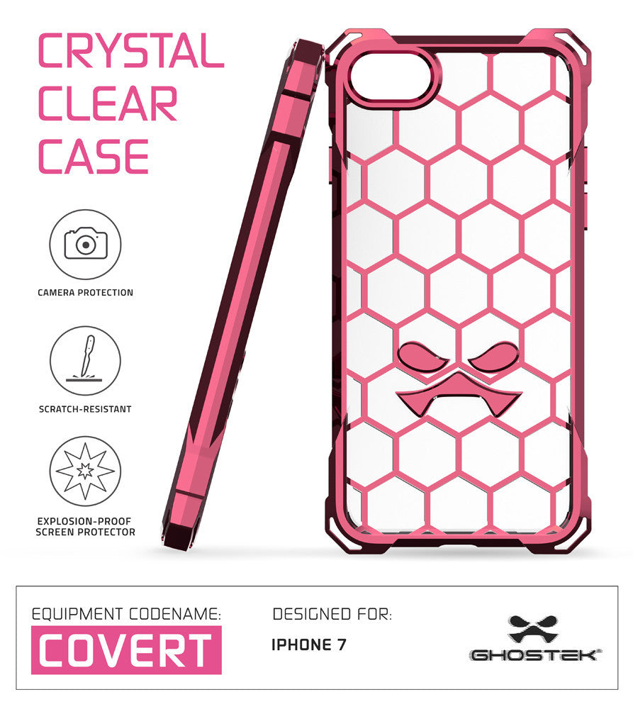 iPhone 7 Case, Ghostek® Covert Peach, Premium Impact Protective Armor | Lifetime Warranty Exchange (Color in image: rose pink)