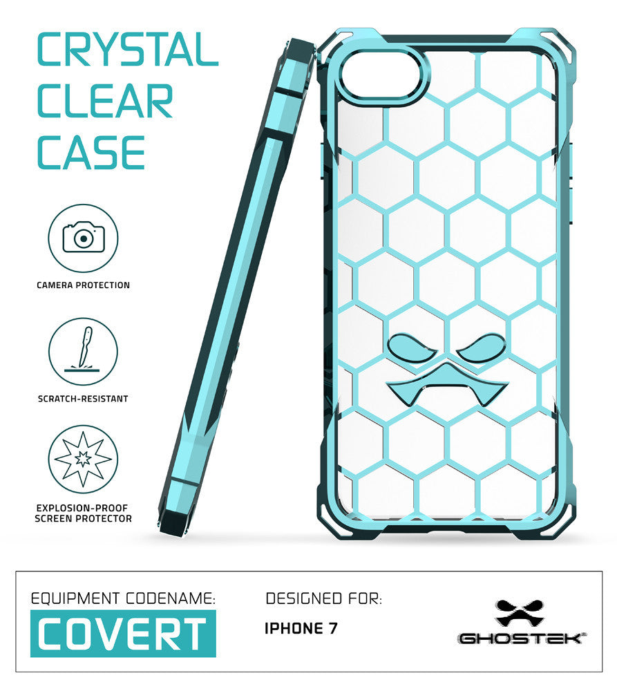 iPhone 7 Case, Ghostek® Covert Teal, Premium Impact Protective Armor | Lifetime Warranty Exchange (Color in image: rose pink)