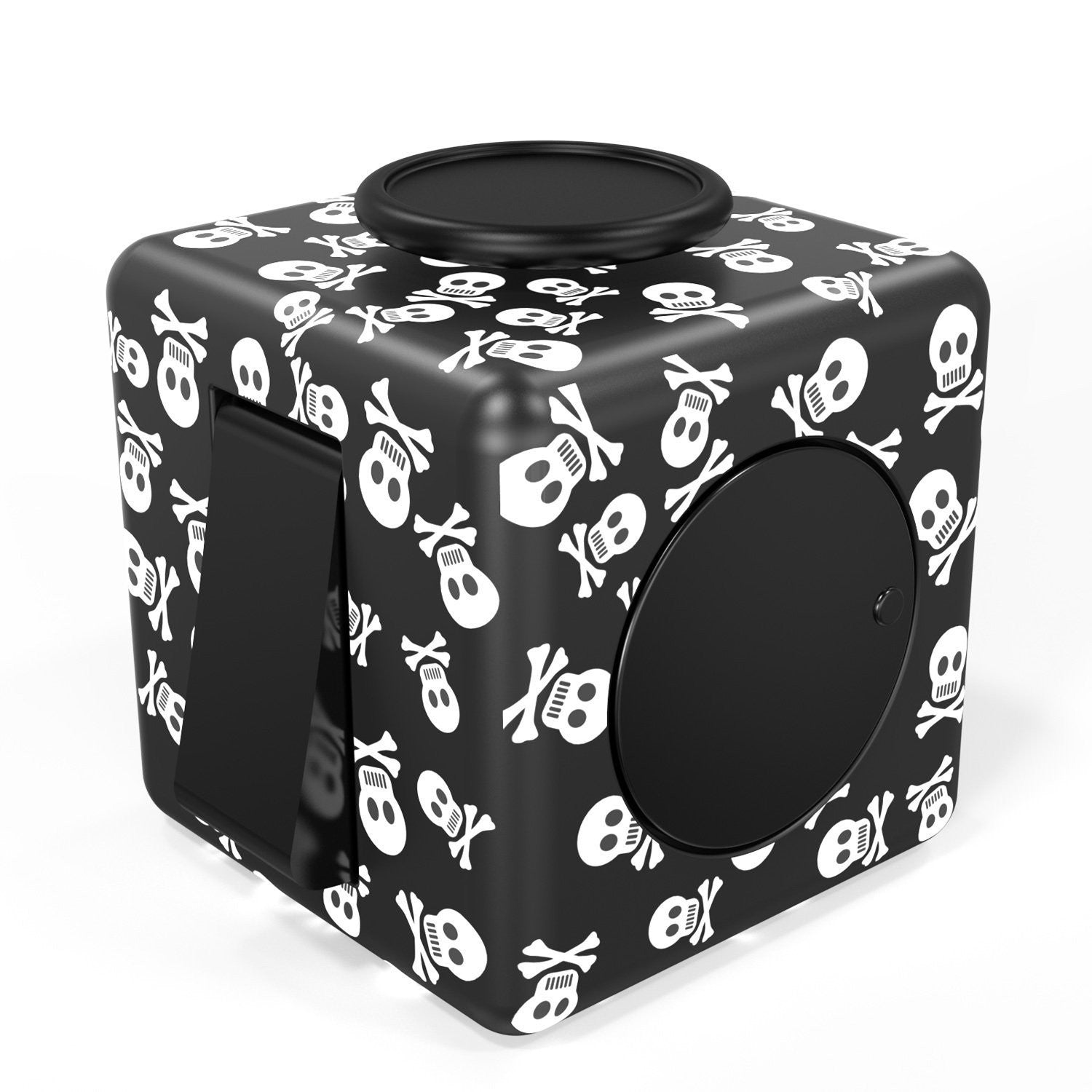 FIDPRO Cubo anti-ansiedade, Brinquedo de Dados Silencioso - Clique, Vire, Deslize, Gire, Esfregue & Role, Hexágono Definitivo com Clicker Silencioso para Maior Foco & Atenção e Alívio do Estresse & Ansiedade [CRÂNIO]