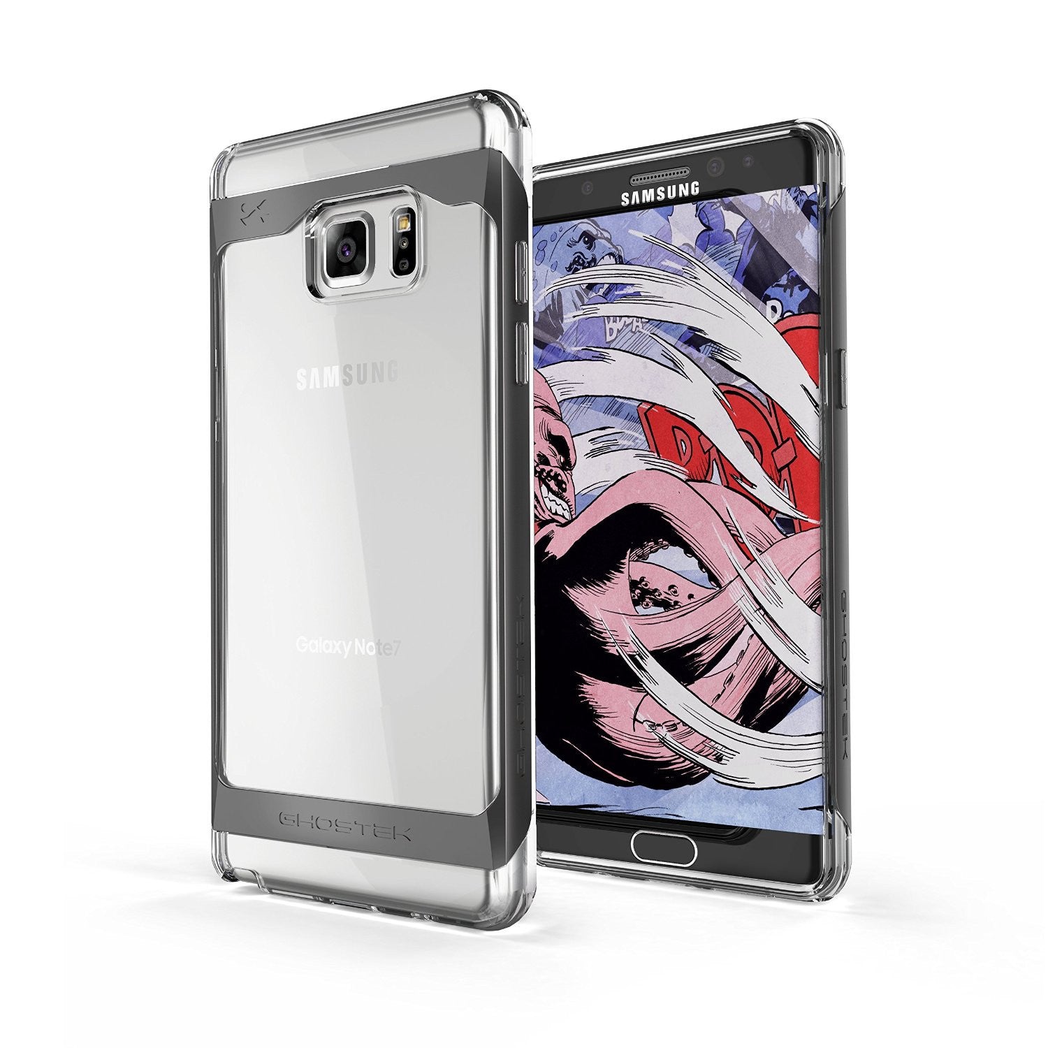Capa Galaxy Note 7, Ghostek® Cloak 2.0 Preta c/ Protetor de Tela à Prova de Explosão | Moldura de Alumínio