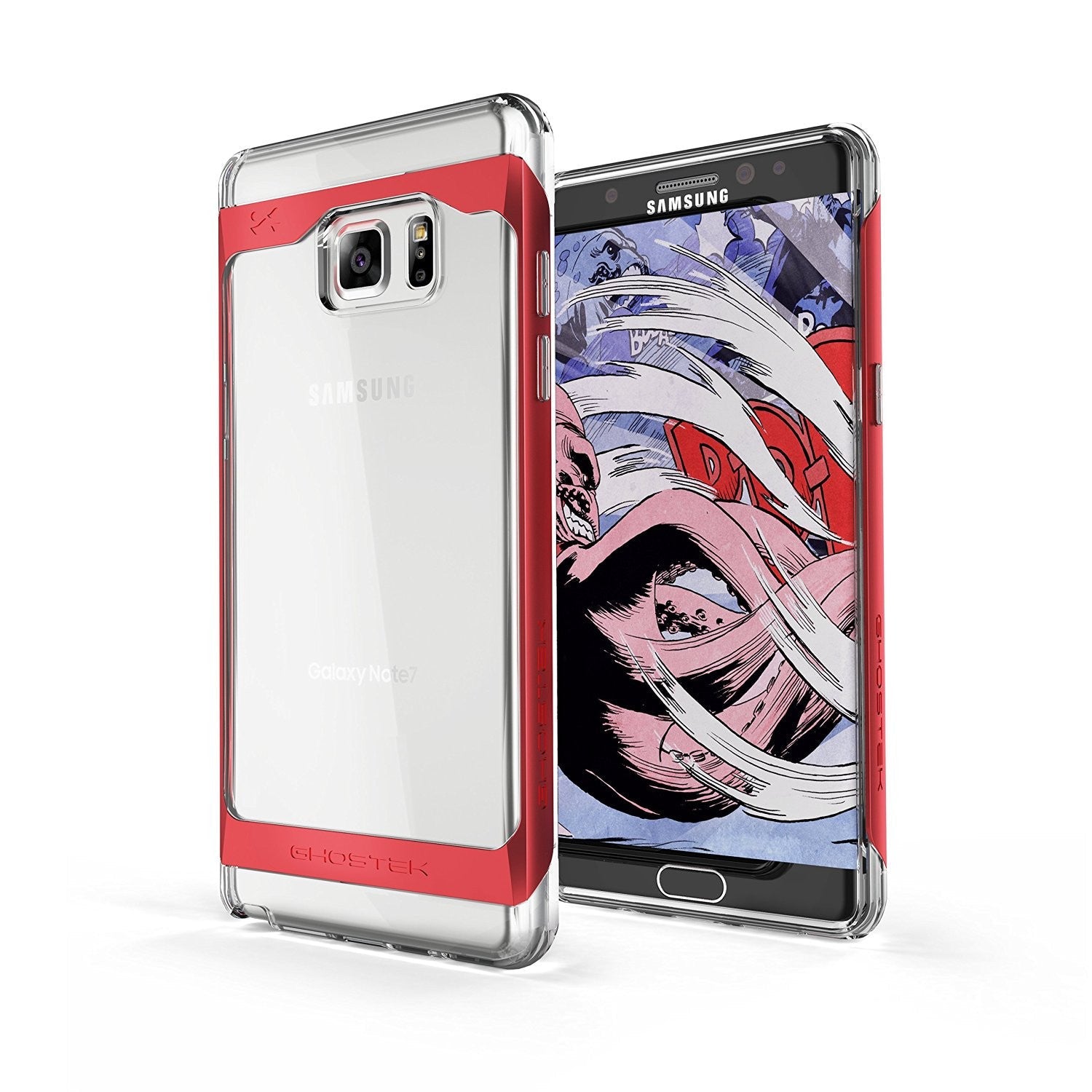Capa para Galaxy Note 7, Série Vermelha Ghostek® 2.0 com Protetor de Tela à Prova de Explosão | Estrutura de Alumínio