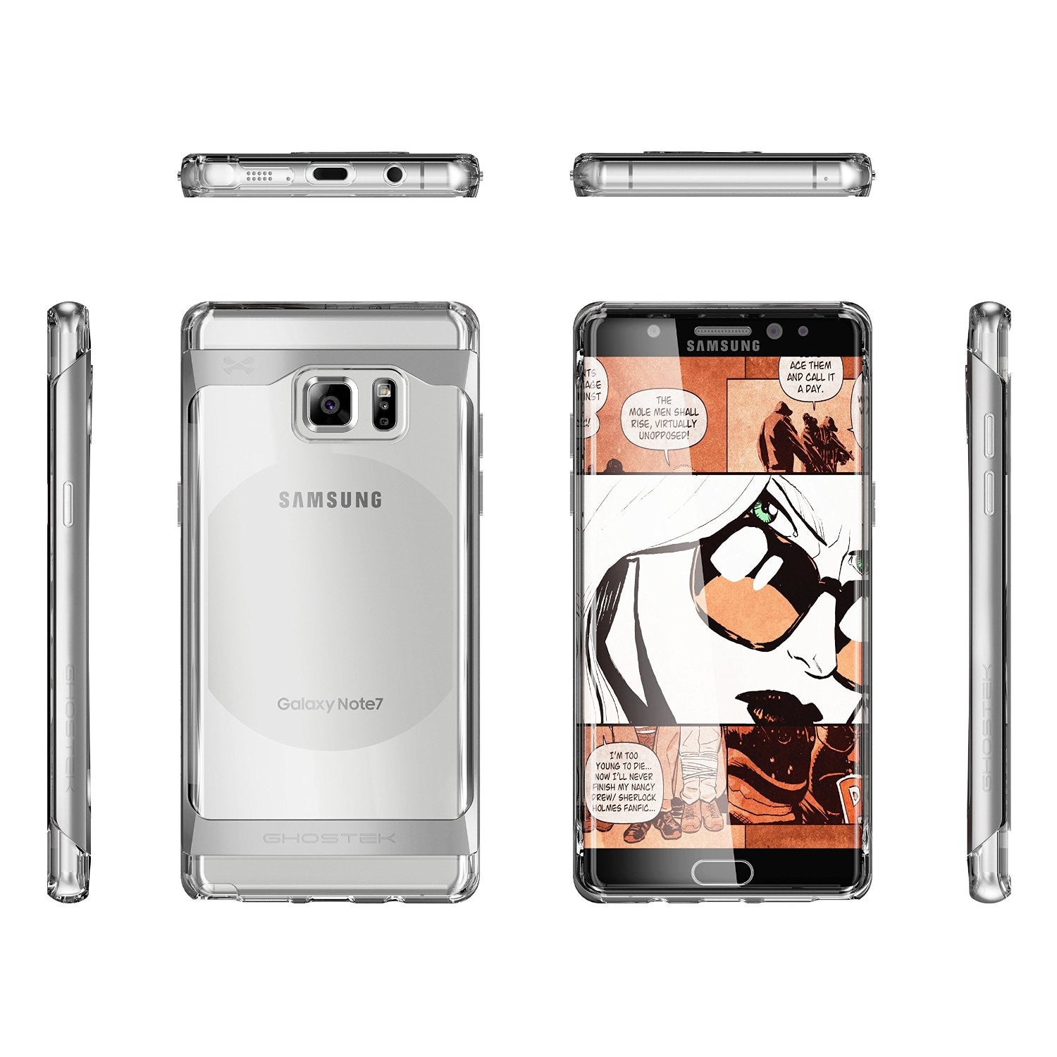 Galaxy Note 7 Case, Ghostek® 2.0 Silver Series w/ Explosion-Proof Screen Protector | Aluminum Frame (Color in image: Red)