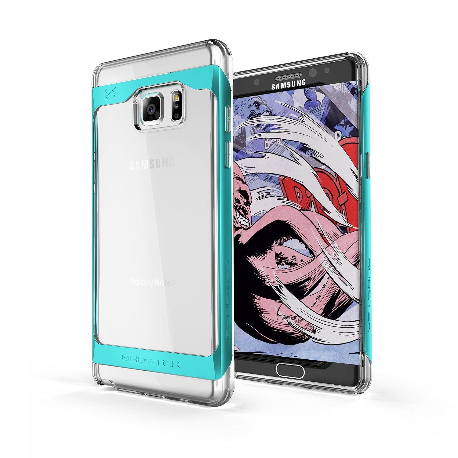 Capa Galaxy Note 7, Ghostek® Série 2.0 Teal com Protetor de Tela à Prova de Explosão | Moldura de Alumínio