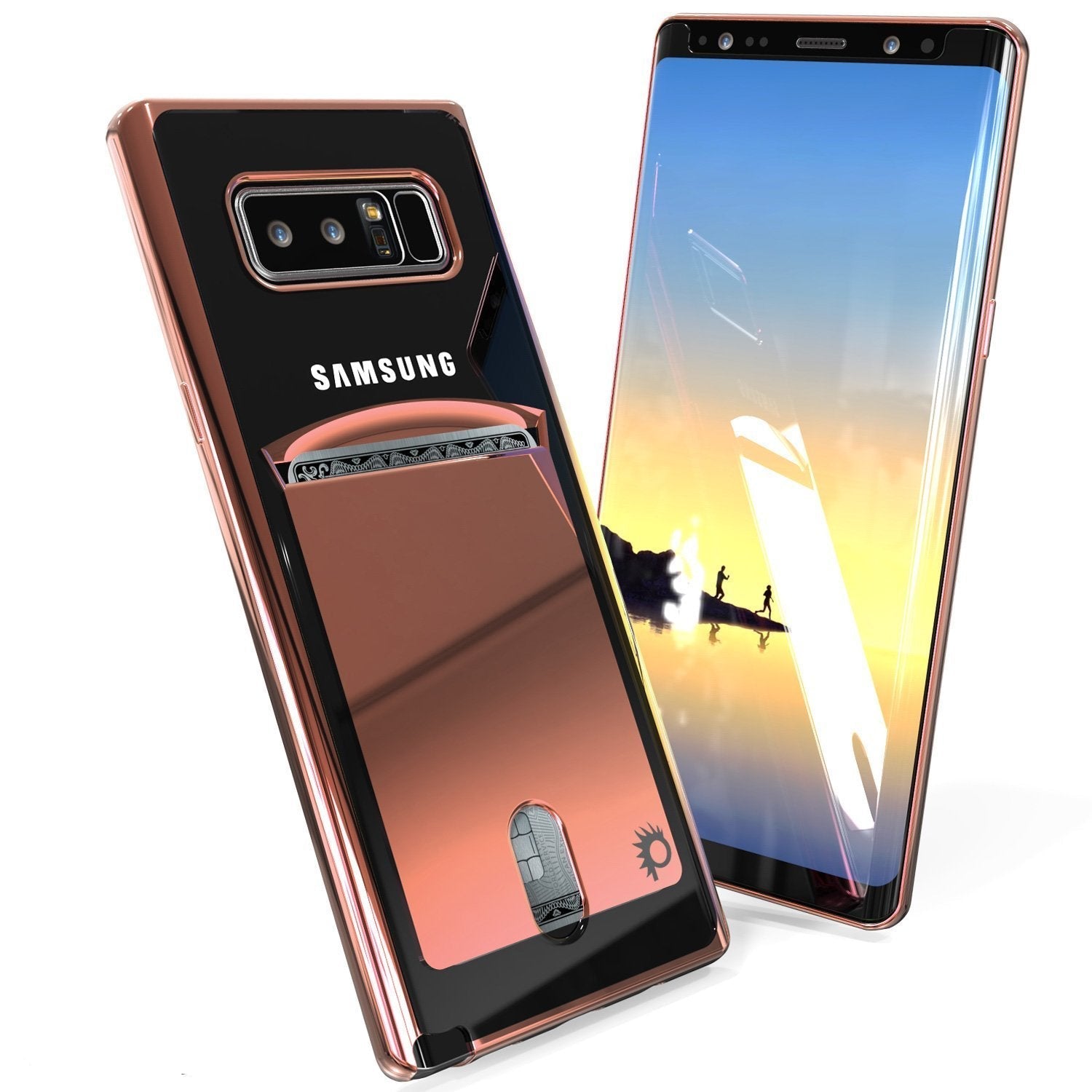 Galaxy Note 8 Case, PUNKCASE® LUCID Rose Gold Series | Card Slot | SHIELD Screen Protector (Color in image: Gold)