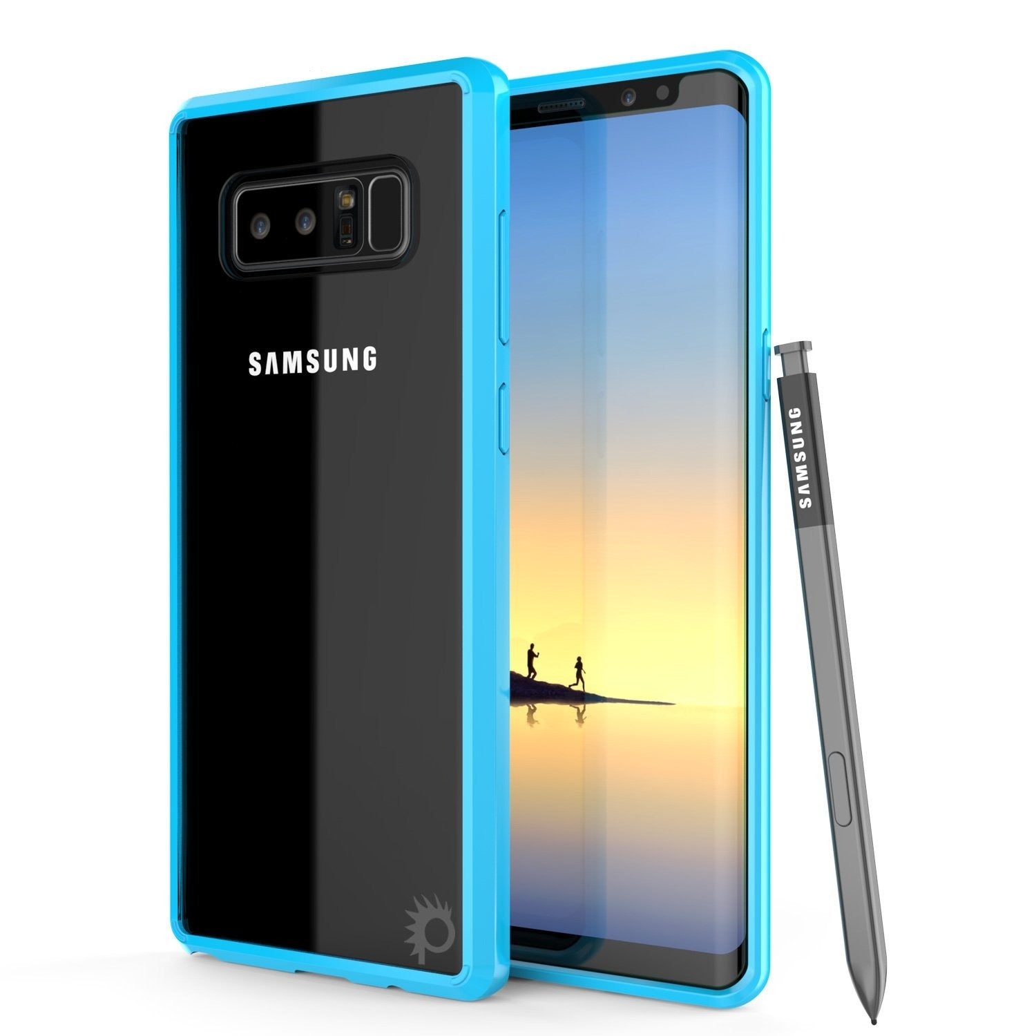 Capa Galaxy Note 8, PUNKcase [Série LUCID 2.0] [Ajuste Slim] Capa de Armadura com Sistema Anti-Choque Integrado e Protetor de Tela [Azul Claro]