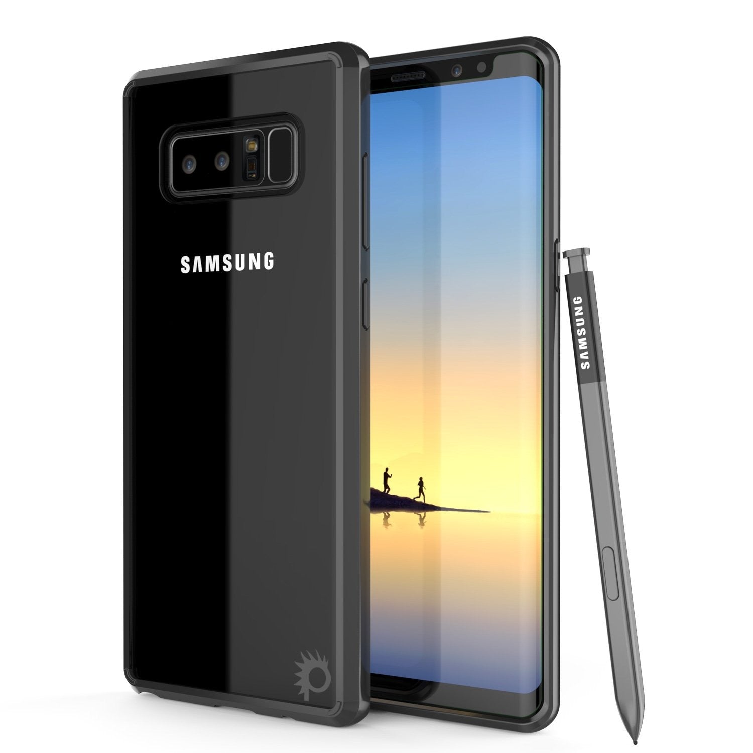 Capa para Galaxy Note 8, PUNKcase [Série LUCID 2.0] [Ajuste Fino] [Costas Transparentes] Capa Blindada com Sistema Anti-Choque Integrado e Protetor de Tela [Preto]