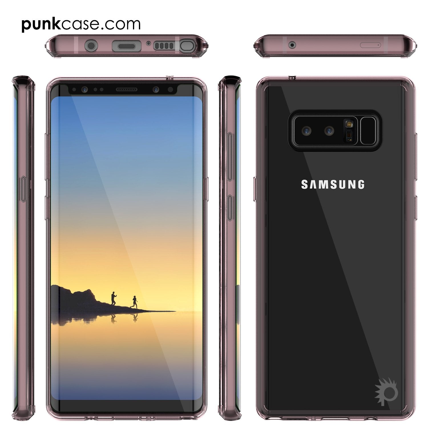 Galaxy Note 8 Case, PUNKcase [LUCID 2.0 Series] [Slim Fit] Armor Cover w/Integrated Anti-Shock System & Screen Protector [Crystal Pink] (Color in image: Teal)
