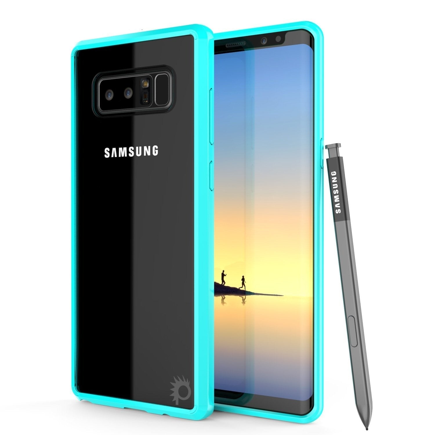 Capa Galaxy Note 8, PUNKcase [Série LUCID 2.0] [Ajuste Slim] Capa de Armadura com Sistema Anti-choque Integrado e Protetor de Tela [Azul-petróleo]