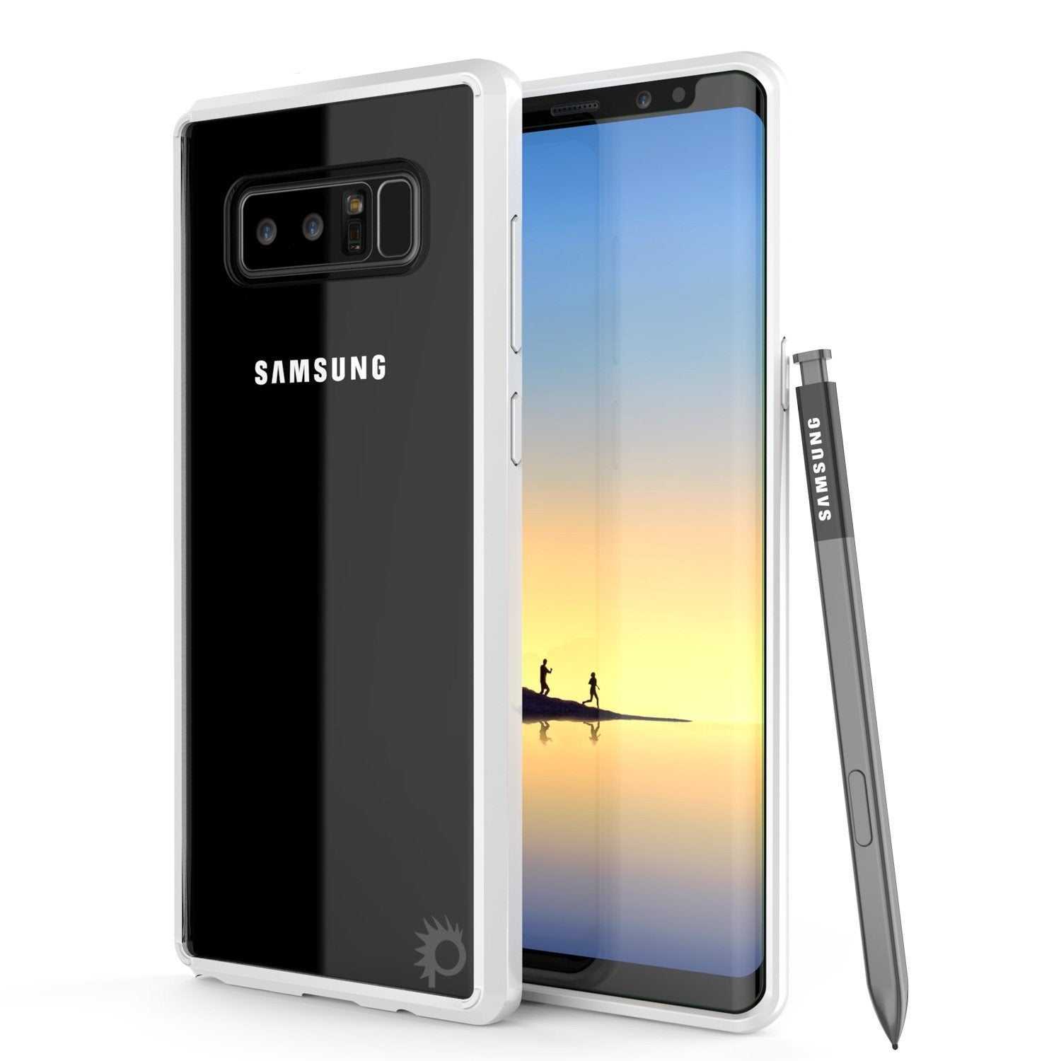 Capa Galaxy Note 8, PUNKcase [Série LUCID 2.0] [Ajuste Slim] Capa de Armadura com Sistema Integrado Anti-Choque e Protetor de Tela [Branco]