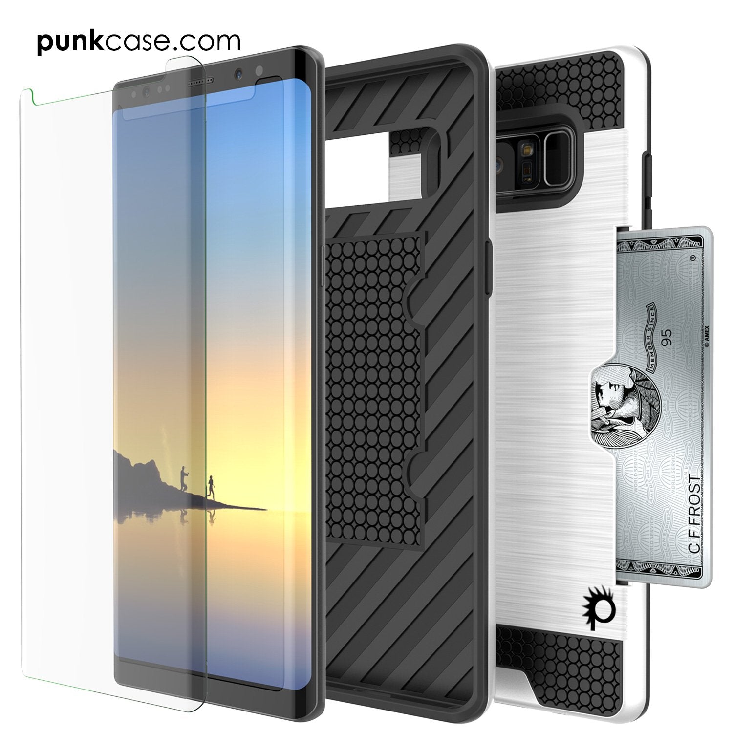 Galaxy Note 8 Case, PUNKcase [SLOT Series] Slim Fit  Samsung Note 8 [White] (Color in image: Gold)