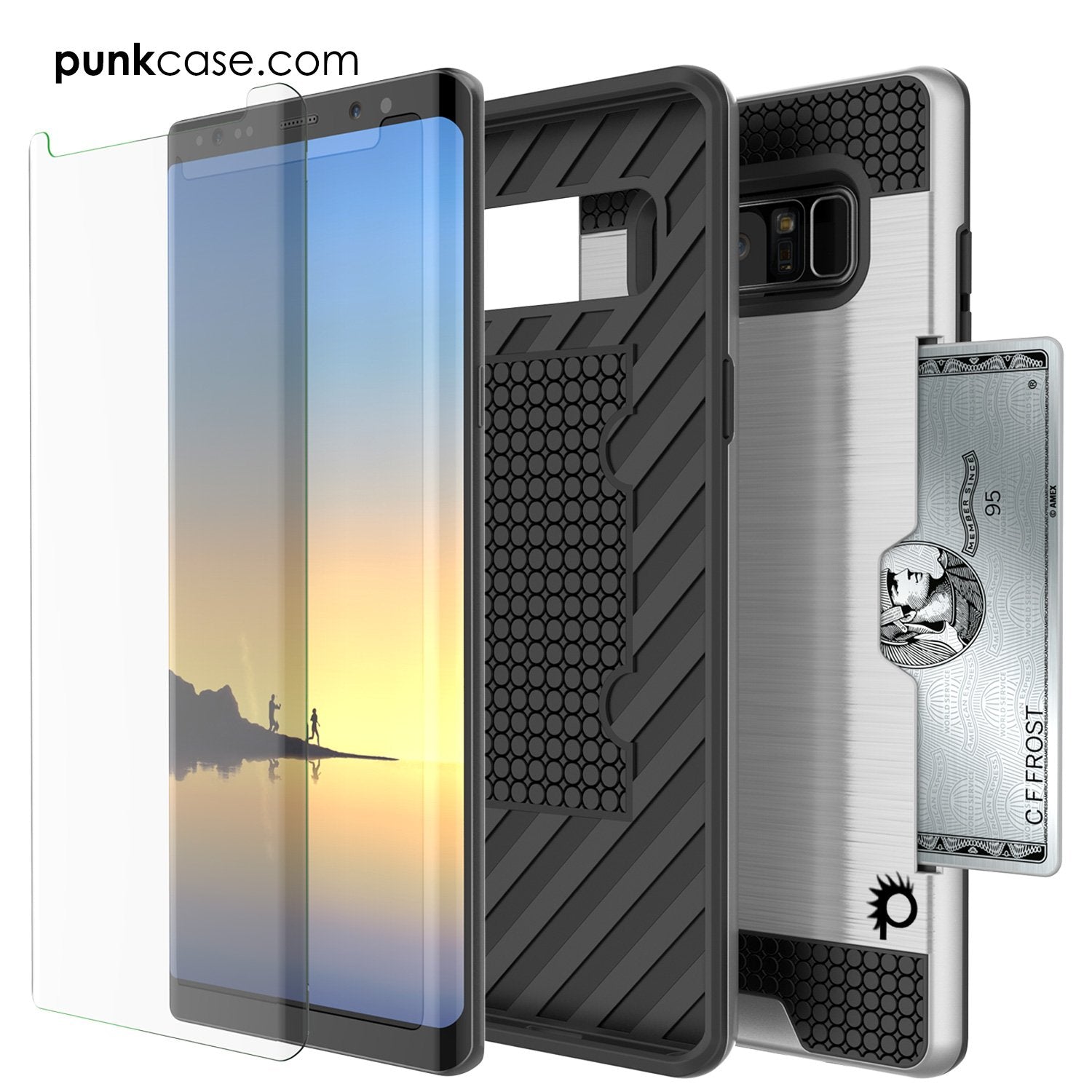 Galaxy Note 8 Case, PUNKcase [SLOT Series] Slim Fit  Samsung Note 8 [Silver] (Color in image: Gold)