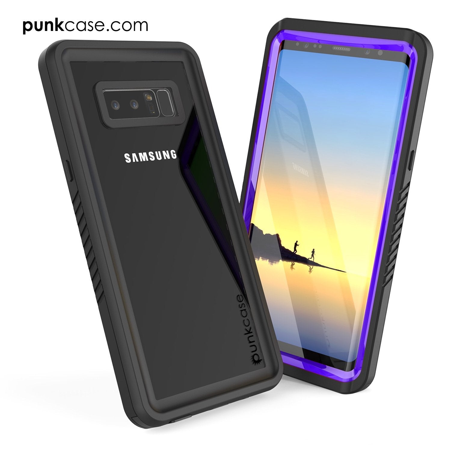 Galaxy Note 8 Case, Punkcase [Extreme Series] [Slim Fit] [IP68 Certified] [Shockproof] Armor Cover W/ Built In Screen Protector [Purple] (Color in image: Light Blue)