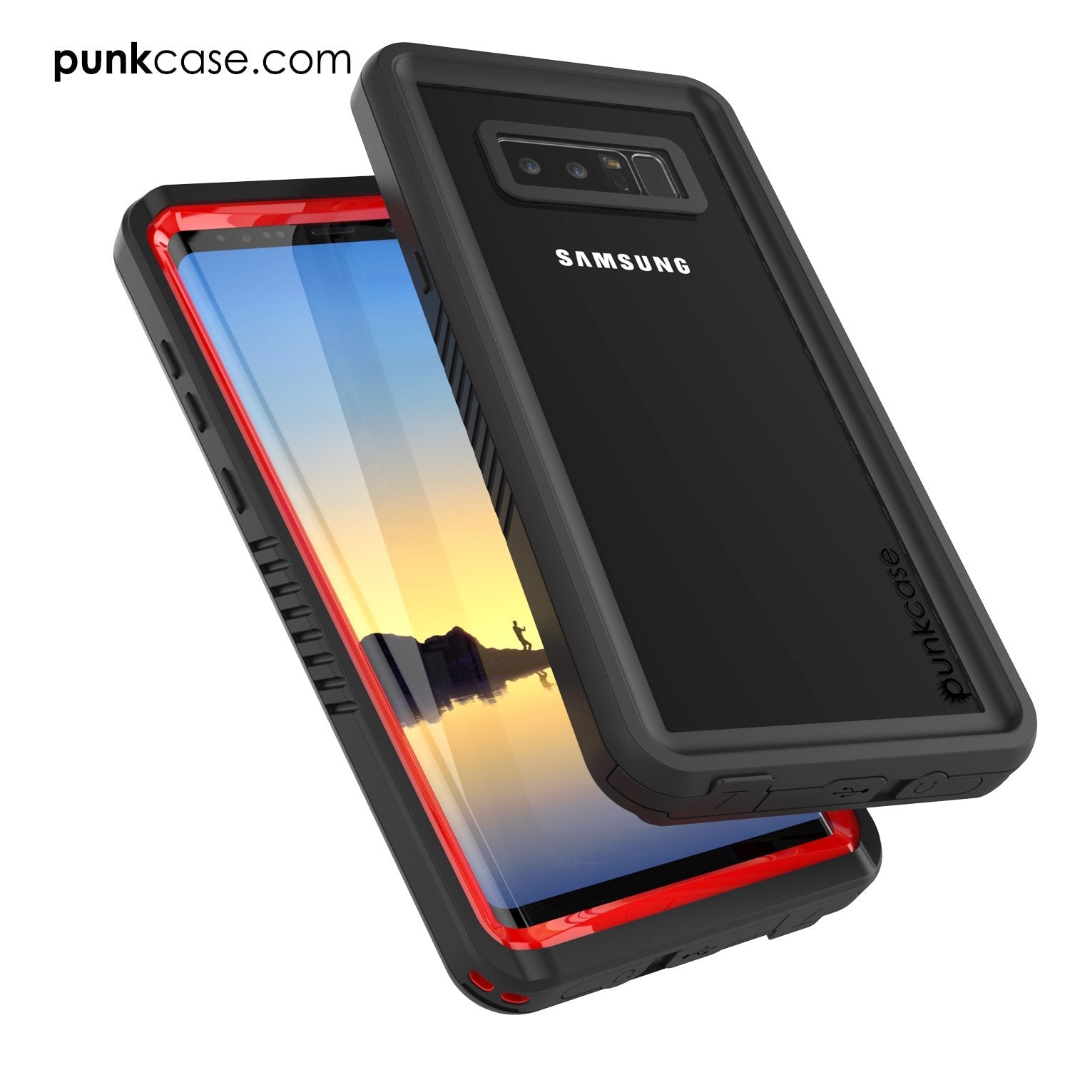 Galaxy Note 8 Case, Punkcase [Extreme Series] [Slim Fit] [IP68 Certified] [Shockproof] Armor Cover W/ Built In Screen Protector [Red] (Color in image: Light green)