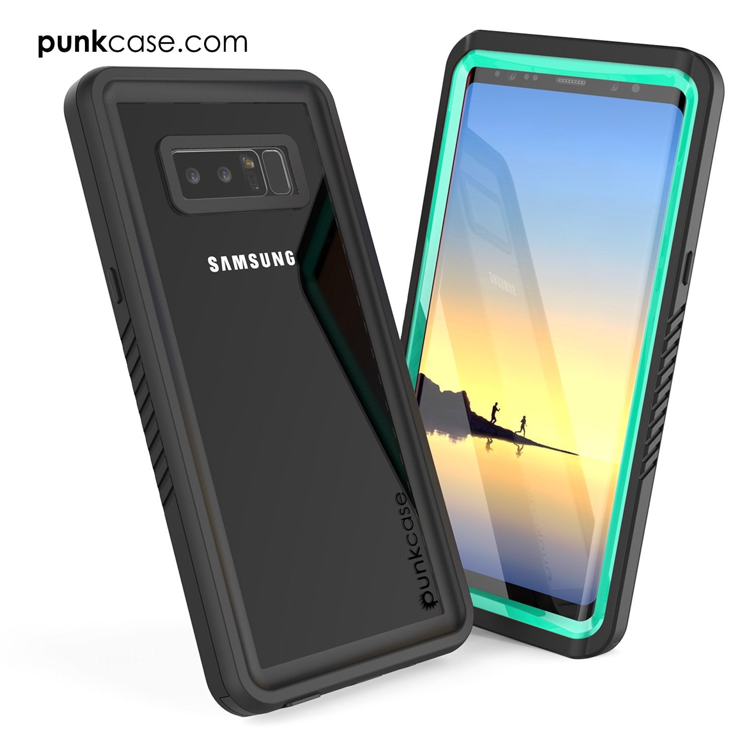 Galaxy Note 8 Case, Punkcase [Extreme Series] [Slim Fit] [IP68 Certified] [Shockproof] Armor Cover W/ Built In Screen Protector [Teal] (Color in image: White)