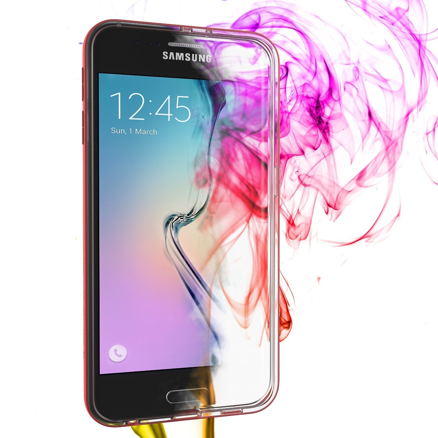 Galaxy S6 Case, Ghostek Cloak Series Red  Slim Premium Protective Hybrid Impact Glass Armor (Color in image: gold)