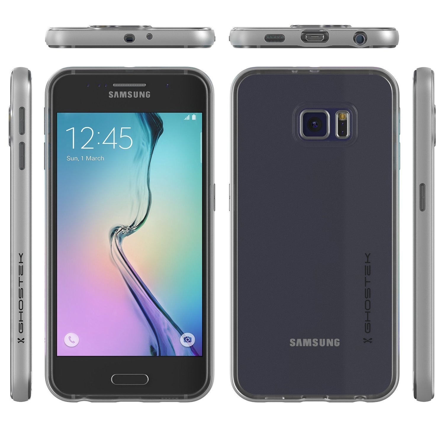 Galaxy S6 Case, Ghostek Cloak Series Silver  Slim Premium Protective Hybrid Impact Glass Armor (Color in image: gold)