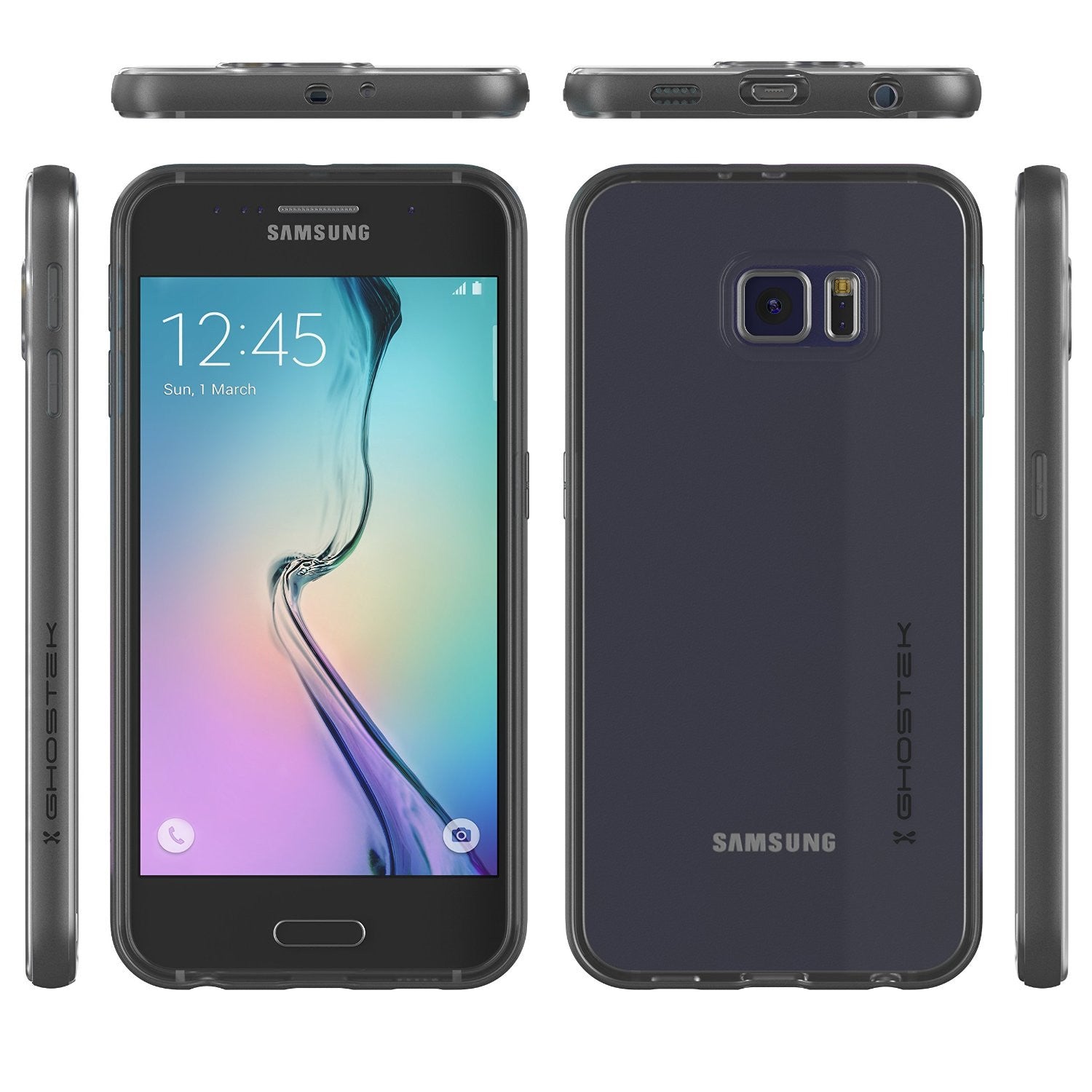 Galaxy S6 Case, Ghostek Cloak Series Black Slim Premium Protective Hybrid Impact Glass Armor (Color in image: gold)