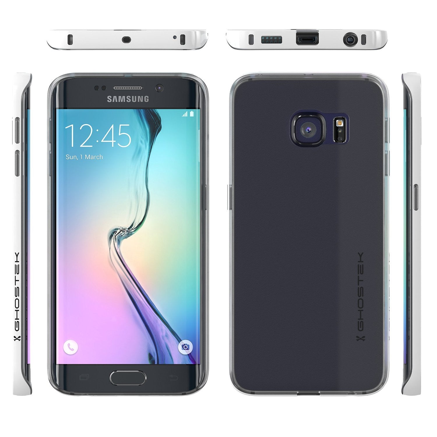 Galaxy S6 Edge Case, Ghostek White Cloak Series Slim Hybrid Impact Armor | Lifetime Warranty (Color in image: black)
