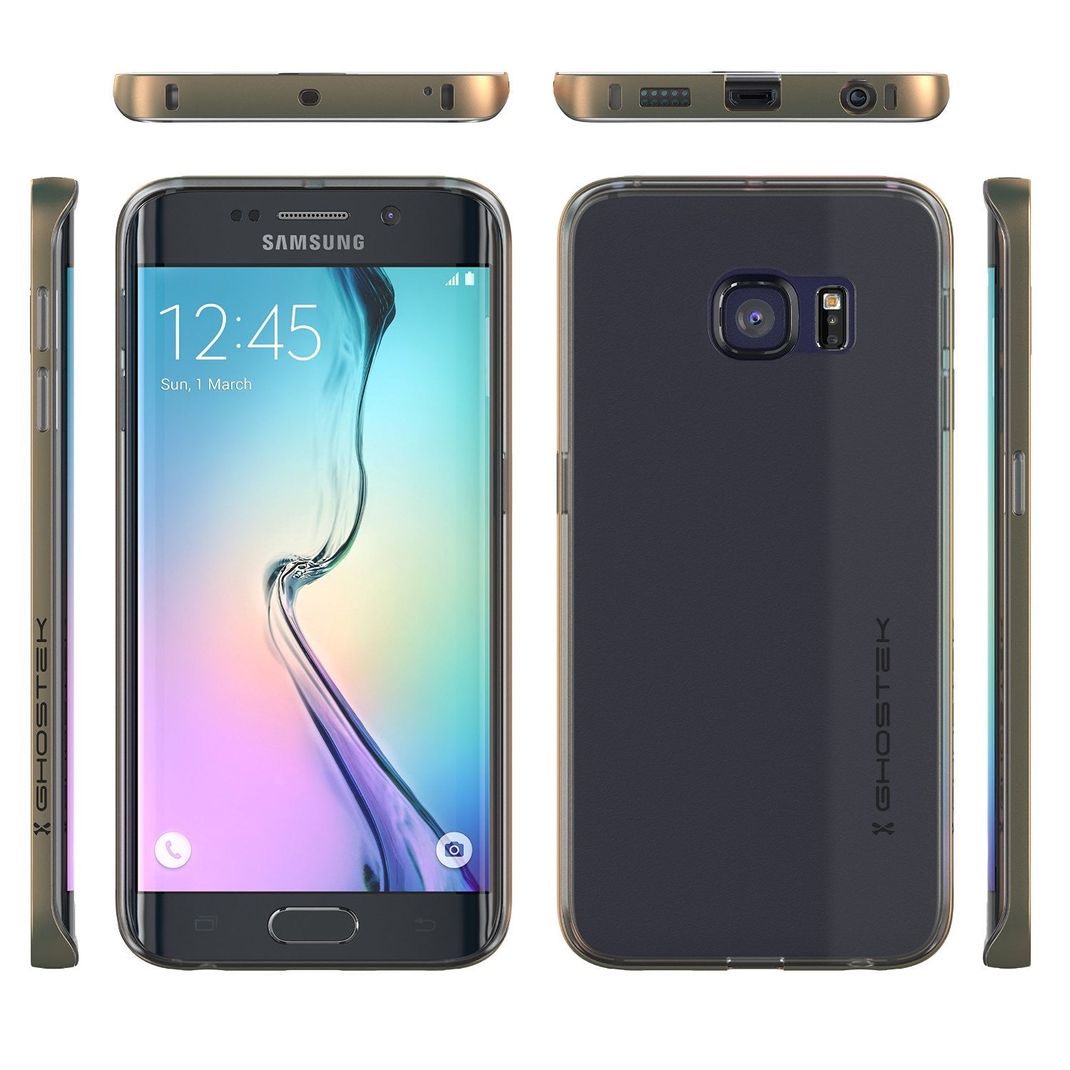 Galaxy S6 Edge Case, Ghostek Gold Cloak Series Slim Hybrid Impact Armor | Lifetime Warranty (Color in image: white)