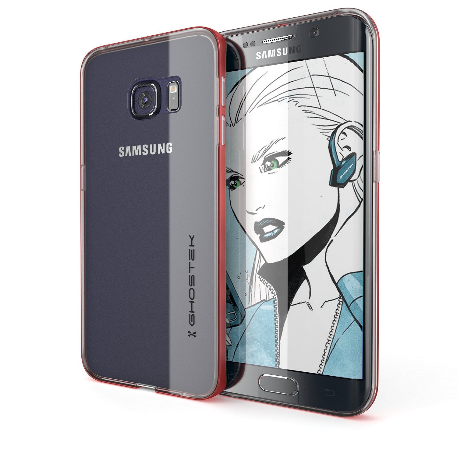 Capa Galaxy S6 Edge + Plus, série Ghostek Red Cloak Slim Hybrid Impact Armor | Garantia Vitalícia