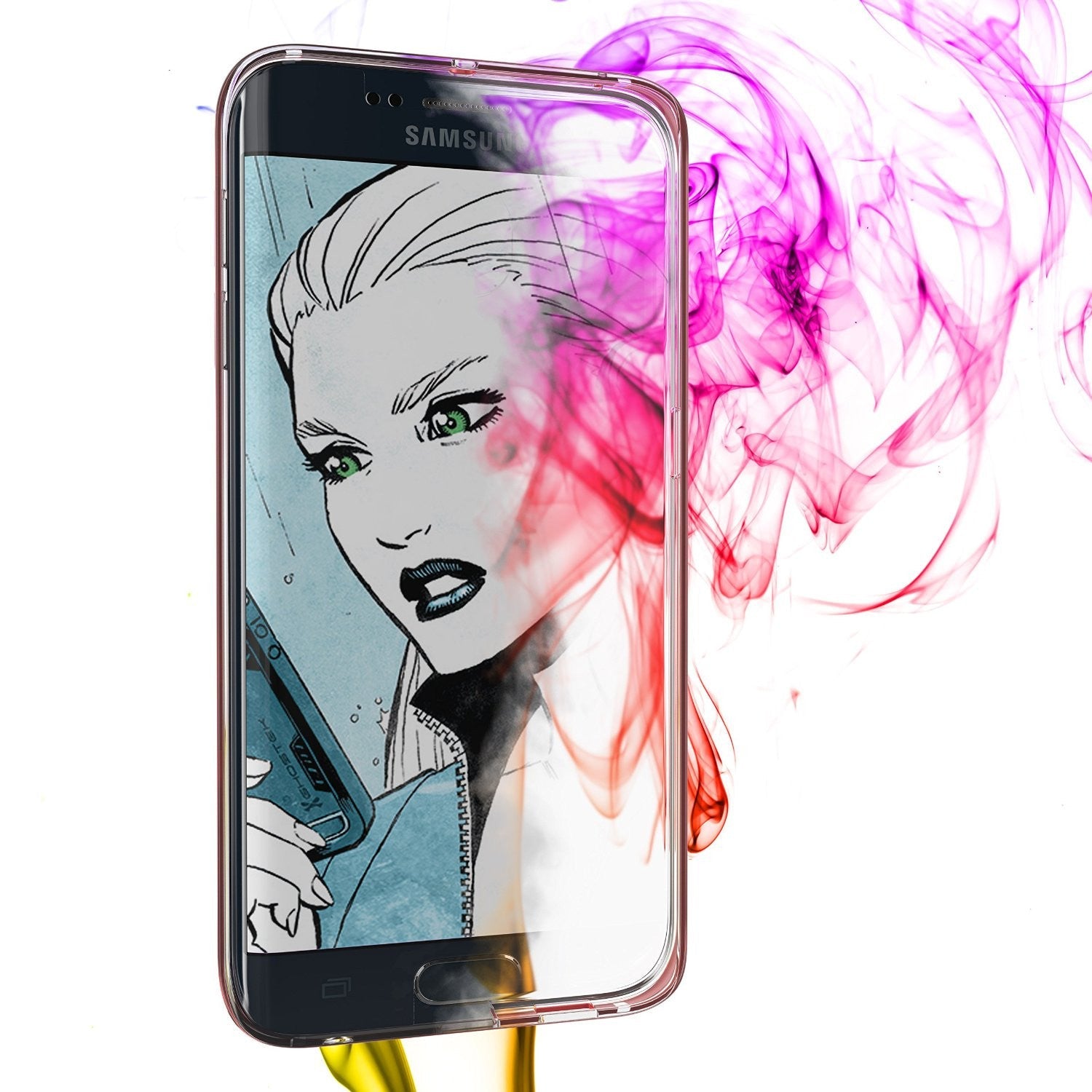 Galaxy S6 Edge+ Plus Case, Ghostek Red Cloak Series Slim Hybrid Impact Armor | Lifetime Warranty (Color in image: black)